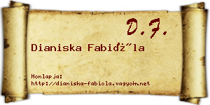Dianiska Fabióla névjegykártya